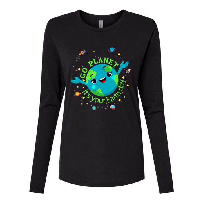 Cute Mother Earth Day Save Our Planet Women Girl Womens Cotton Relaxed Long Sleeve T-Shirt