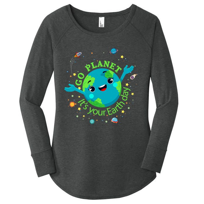 Cute Mother Earth Day Save Our Planet Women Girl Women's Perfect Tri Tunic Long Sleeve Shirt