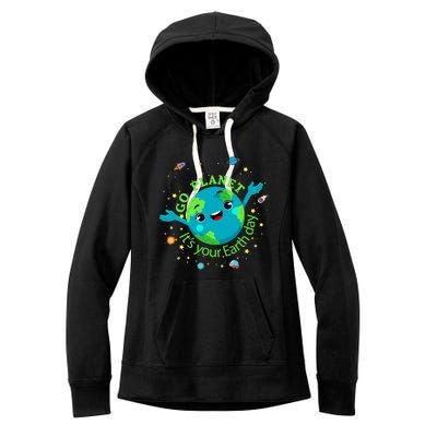 Cute Mother Earth Day Save Our Planet Women Girl Women's Fleece Hoodie