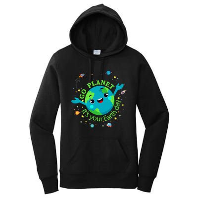 Cute Mother Earth Day Save Our Planet Women Girl Women's Pullover Hoodie