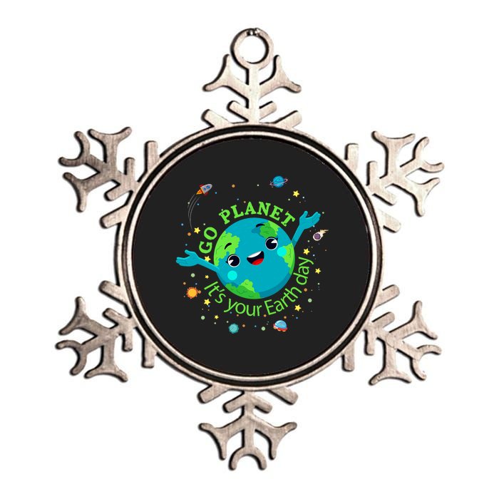 Cute Mother Earth Day Save Our Planet Women Girl Metallic Star Ornament