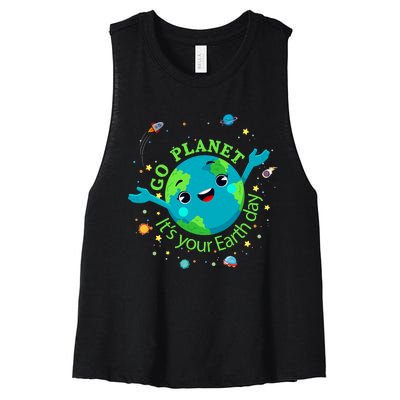 Cute Mother Earth Day Save Our Planet Women Girl Women's Racerback Cropped Tank