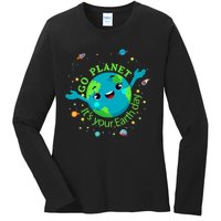 Cute Mother Earth Day Save Our Planet Women Girl Ladies Long Sleeve Shirt