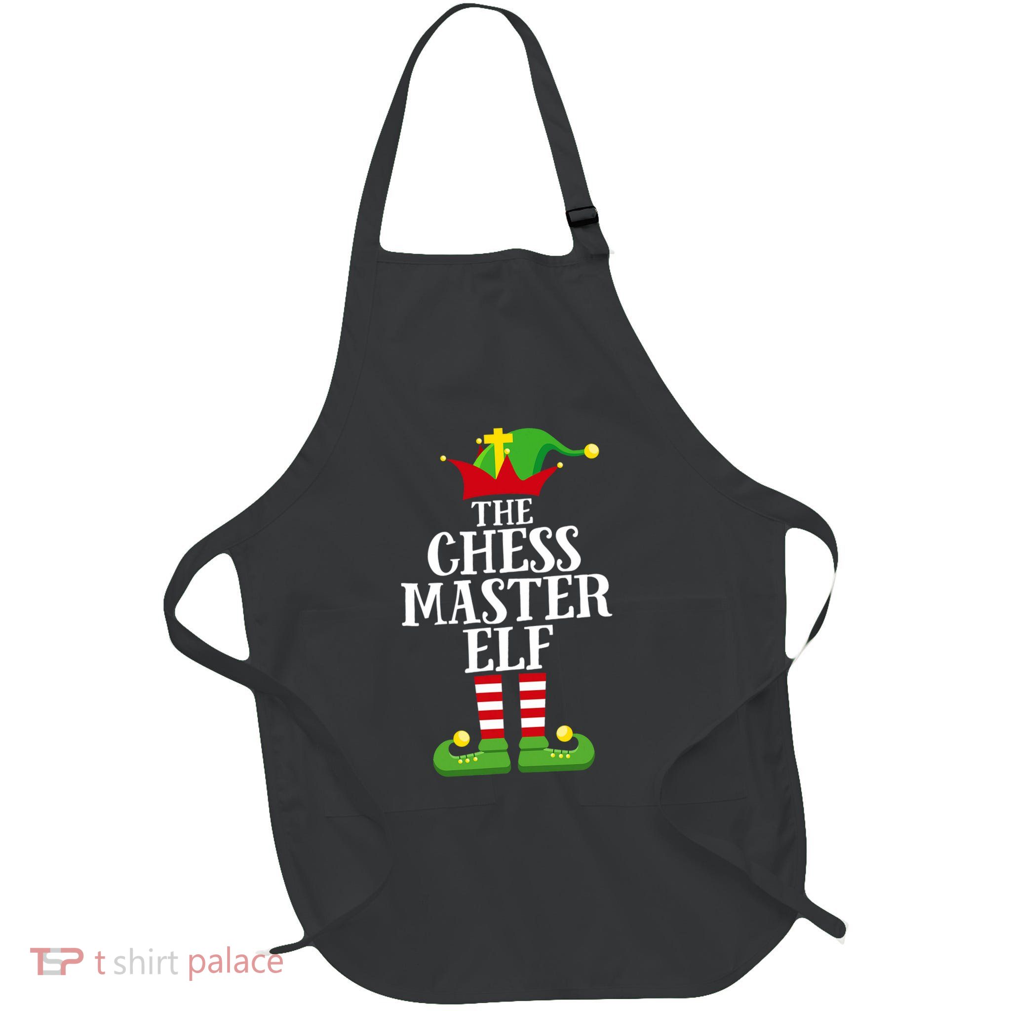 Chess Master Elf Family Matching Christmas Elf Group Pj Full-Length Apron With Pockets