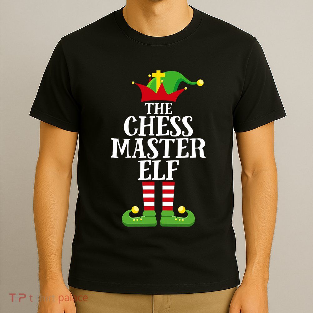 Chess Master Elf Family Matching Christmas Elf Group Pj T-Shirt