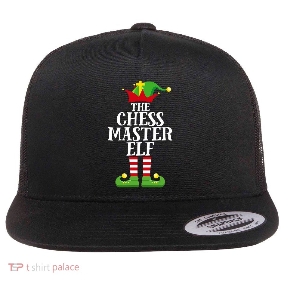 Chess Master Elf Family Matching Christmas Elf Group Pj Flatbill Hat