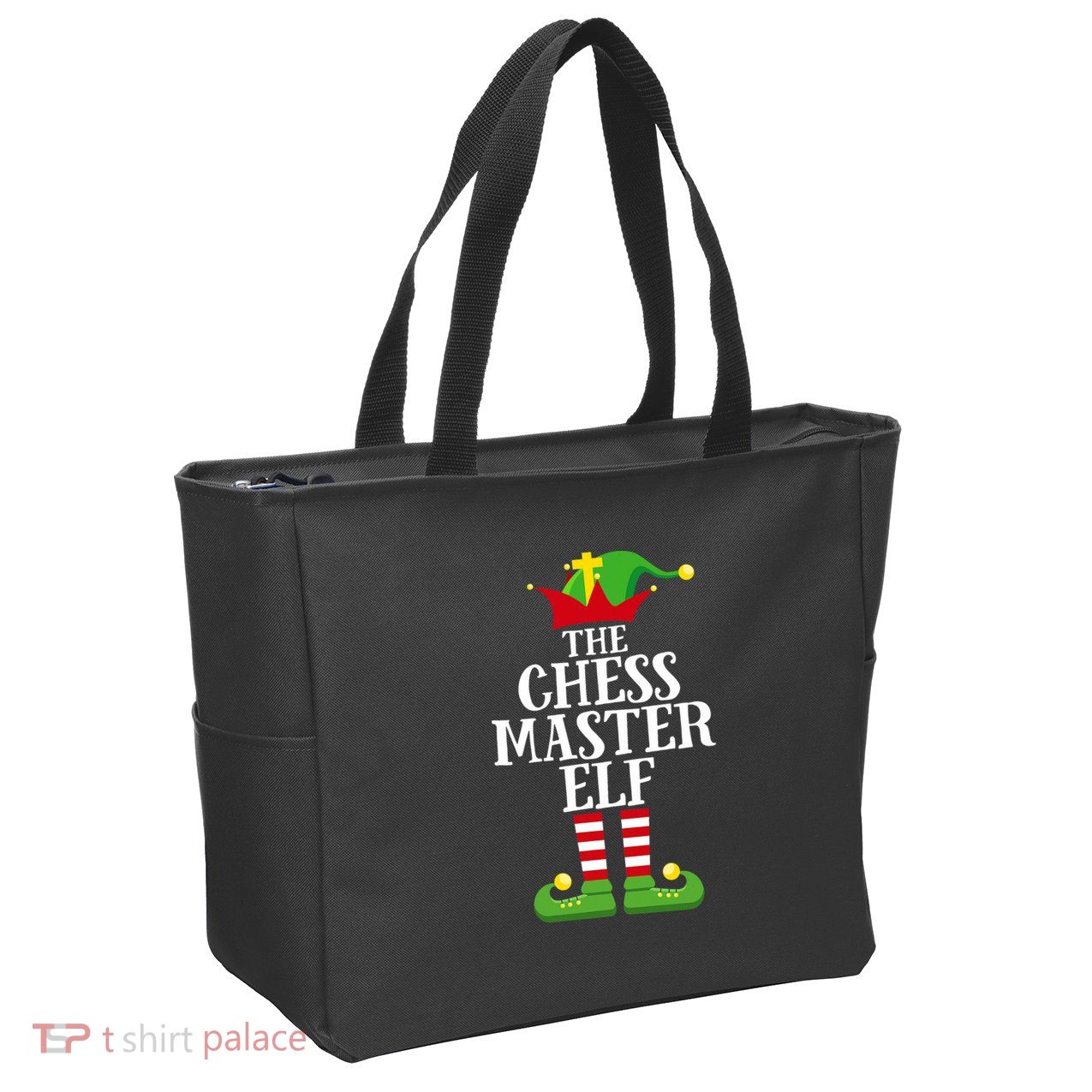 Chess Master Elf Family Matching Christmas Elf Group Pj Zip Tote Bag