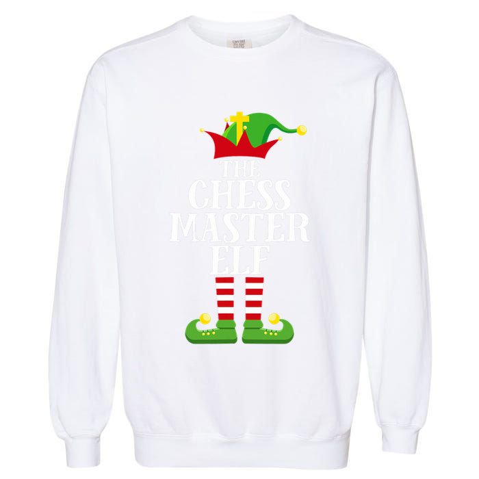 Chess Master Elf Family Matching Christmas Elf Group Pj Garment-Dyed Sweatshirt