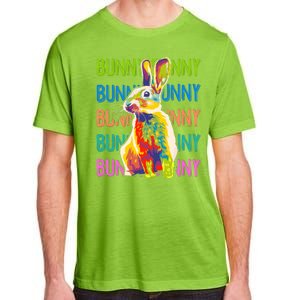 Cute Multicolor Easter Bunny Rabbit Adult ChromaSoft Performance T-Shirt