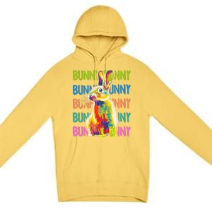 Cute Multicolor Easter Bunny Rabbit Premium Pullover Hoodie