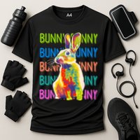 Cute Multicolor Easter Bunny Rabbit Performance Shirt