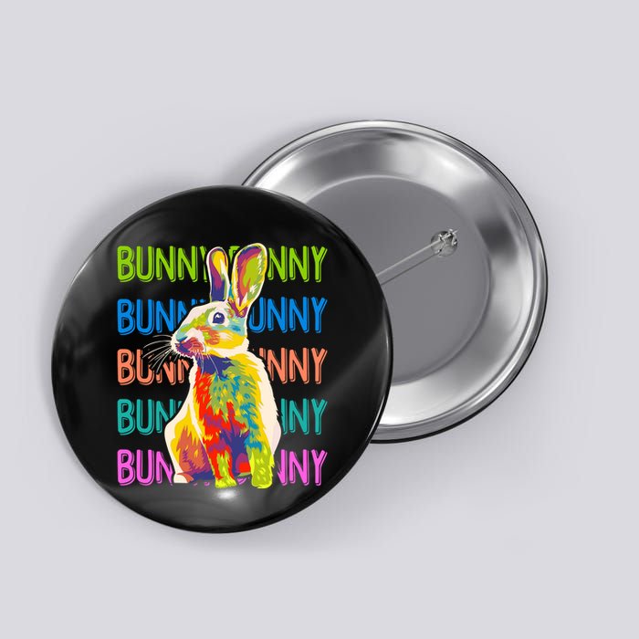 Cute Multicolor Easter Bunny Rabbit Button