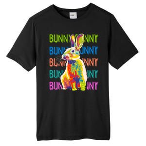 Cute Multicolor Easter Bunny Rabbit Tall Fusion ChromaSoft Performance T-Shirt