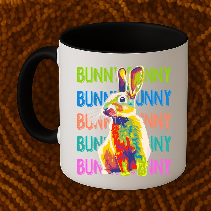 Cute Multicolor Easter Bunny Rabbit Mug