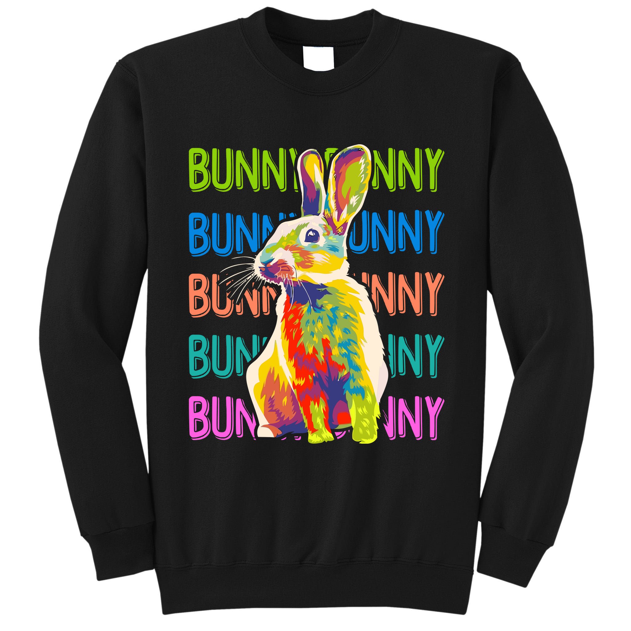Cute Multicolor Easter Bunny Rabbit Tall Sweatshirt