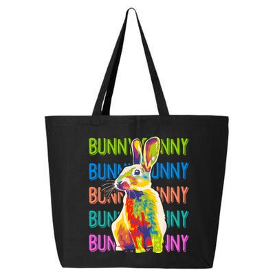 Cute Multicolor Easter Bunny Rabbit 25L Jumbo Tote