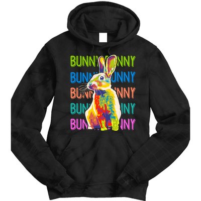 Cute Multicolor Easter Bunny Rabbit Tie Dye Hoodie