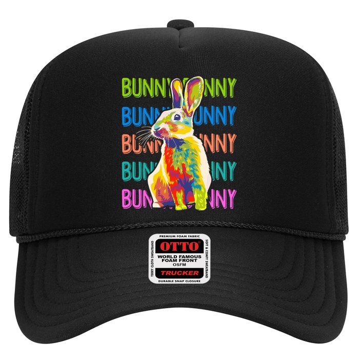 Cute Multicolor Easter Bunny Rabbit Trucker Hat