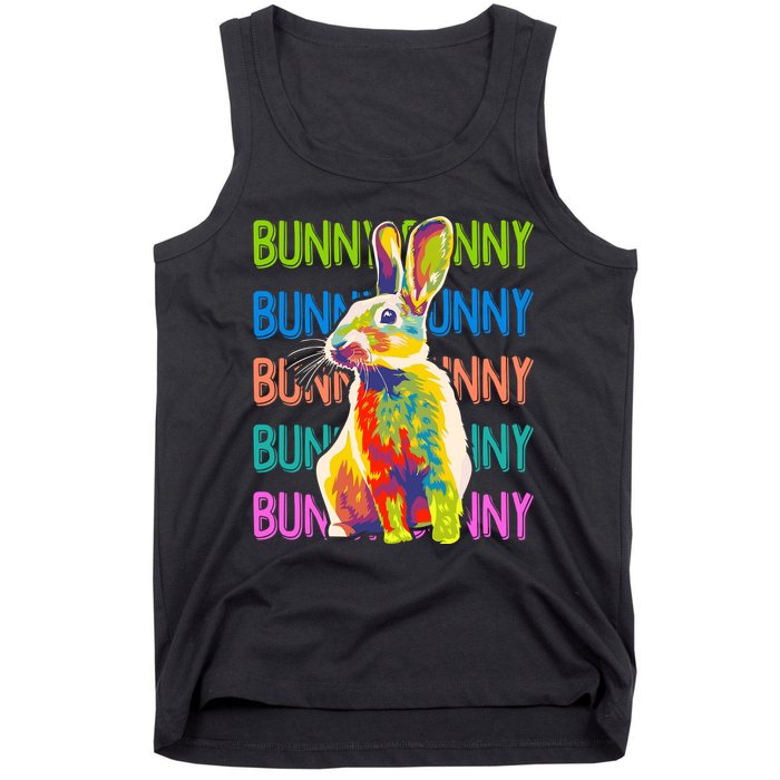 Cute Multicolor Easter Bunny Rabbit Tank Top