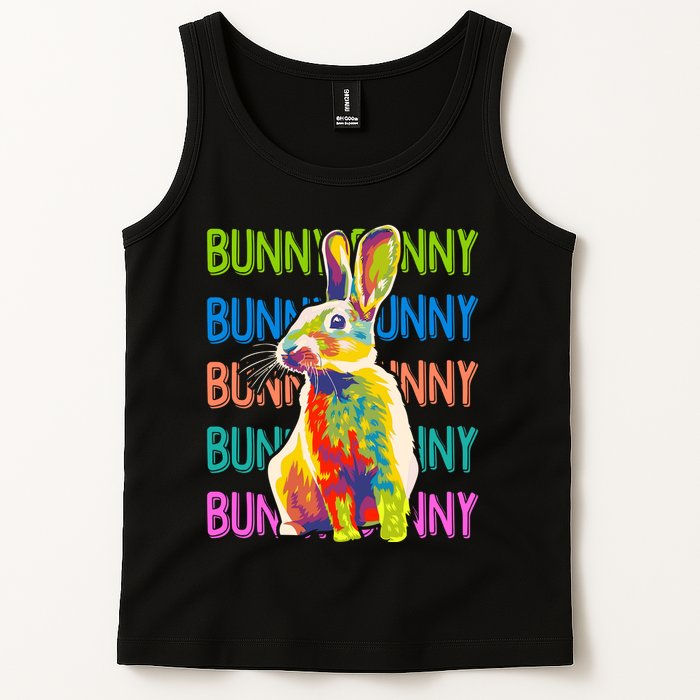 Cute Multicolor Easter Bunny Rabbit Tank Top