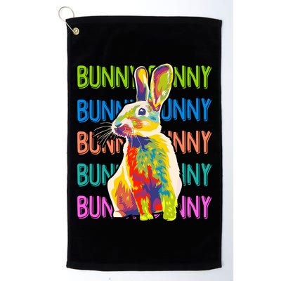 Cute Multicolor Easter Bunny Rabbit Golf Towel