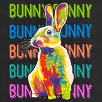 Cute Multicolor Easter Bunny Rabbit Golf Towel