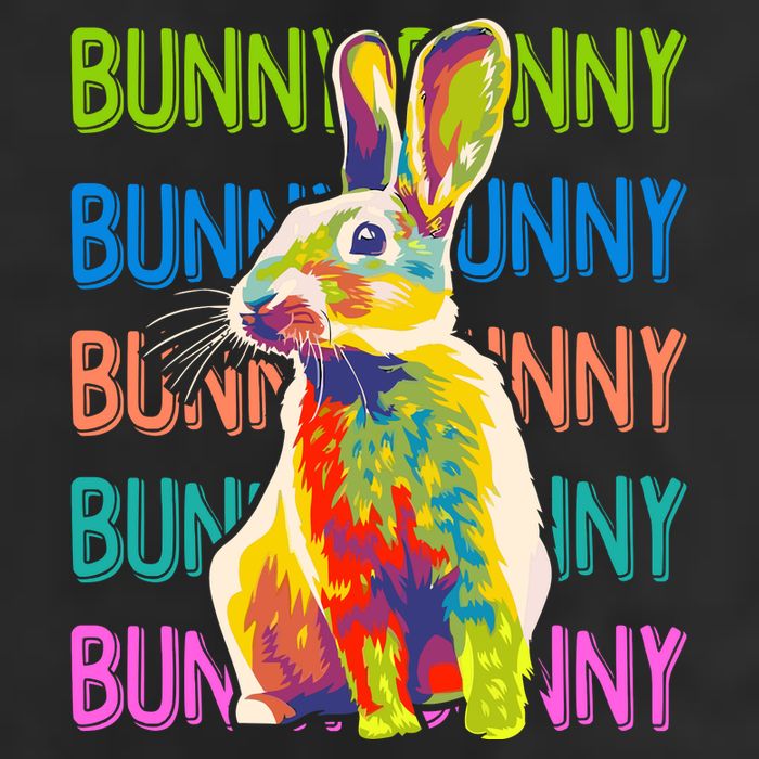 Cute Multicolor Easter Bunny Rabbit Golf Towel