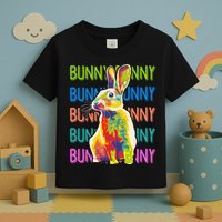 Cute Multicolor Easter Bunny Rabbit Toddler T-Shirt