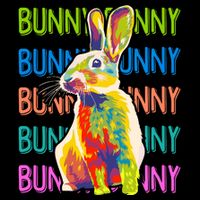 Cute Multicolor Easter Bunny Rabbit Full Zip Hoodie