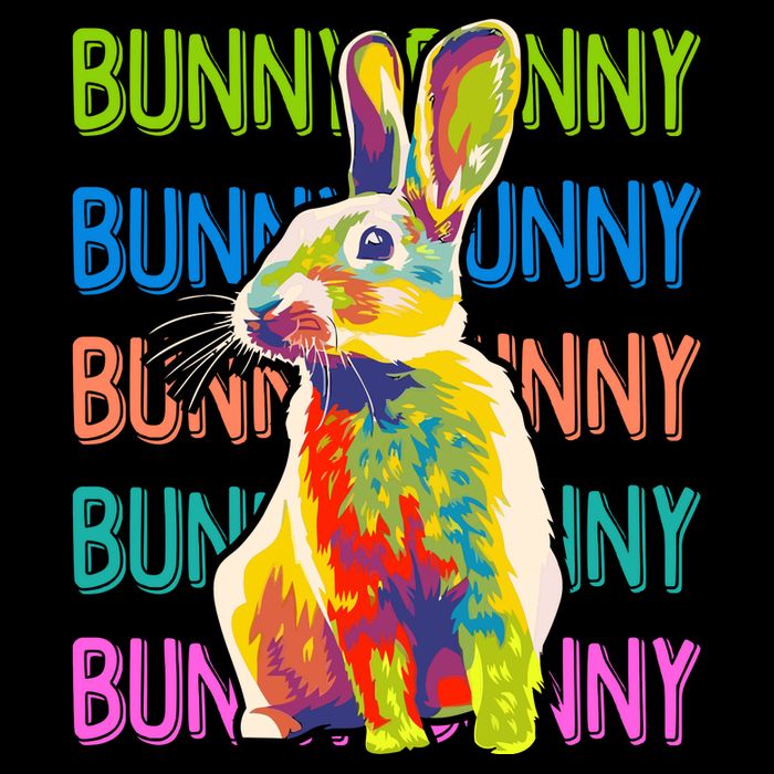 Cute Multicolor Easter Bunny Rabbit Full Zip Hoodie