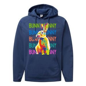 Cute Multicolor Easter Bunny Rabbit Performance Fleece Hoodie