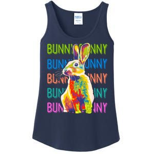 Cute Multicolor Easter Bunny Rabbit Ladies Essential Tank