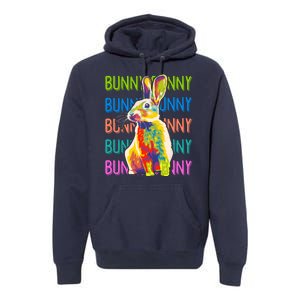 Cute Multicolor Easter Bunny Rabbit Premium Hoodie