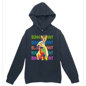 Cute Multicolor Easter Bunny Rabbit Urban Pullover Hoodie