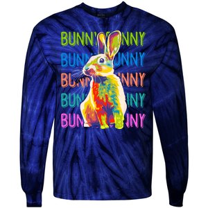 Cute Multicolor Easter Bunny Rabbit Tie-Dye Long Sleeve Shirt