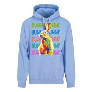 Cute Multicolor Easter Bunny Rabbit Unisex Surf Hoodie