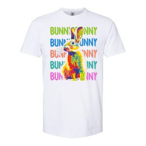 Cute Multicolor Easter Bunny Rabbit Softstyle CVC T-Shirt