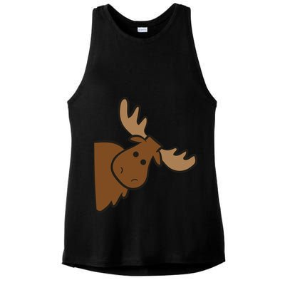 Cute Moose Elk Deer Funny Alaska Moose Ladies PosiCharge Tri-Blend Wicking Tank