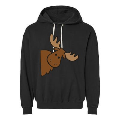 Cute Moose Elk Deer Funny Alaska Moose Garment-Dyed Fleece Hoodie