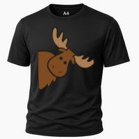 Cute Moose Elk Deer Funny Alaska Moose Cooling Performance Crew T-Shirt