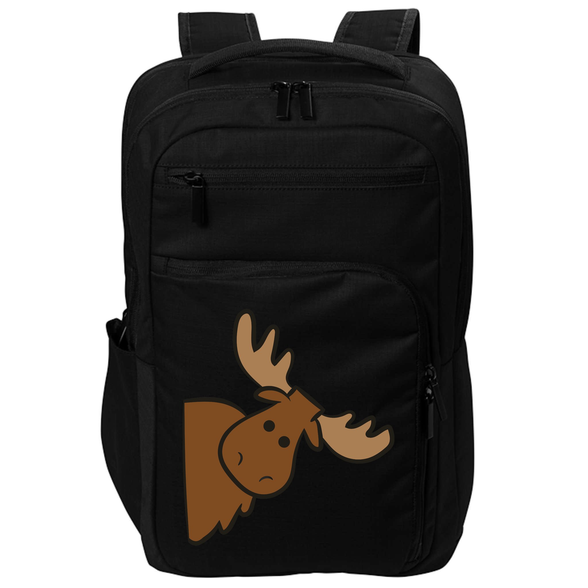 Cute Moose Elk Deer Funny Alaska Moose Impact Tech Backpack