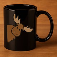 Cute Moose Elk Deer Funny Alaska Moose 11oz C Handle Ceramic Mug