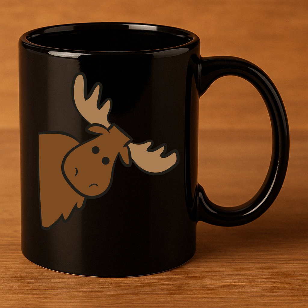 Cute Moose Elk Deer Funny Alaska Moose 11oz C Handle Ceramic Mug