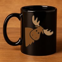 Cute Moose Elk Deer Funny Alaska Moose 11oz C Handle Ceramic Mug