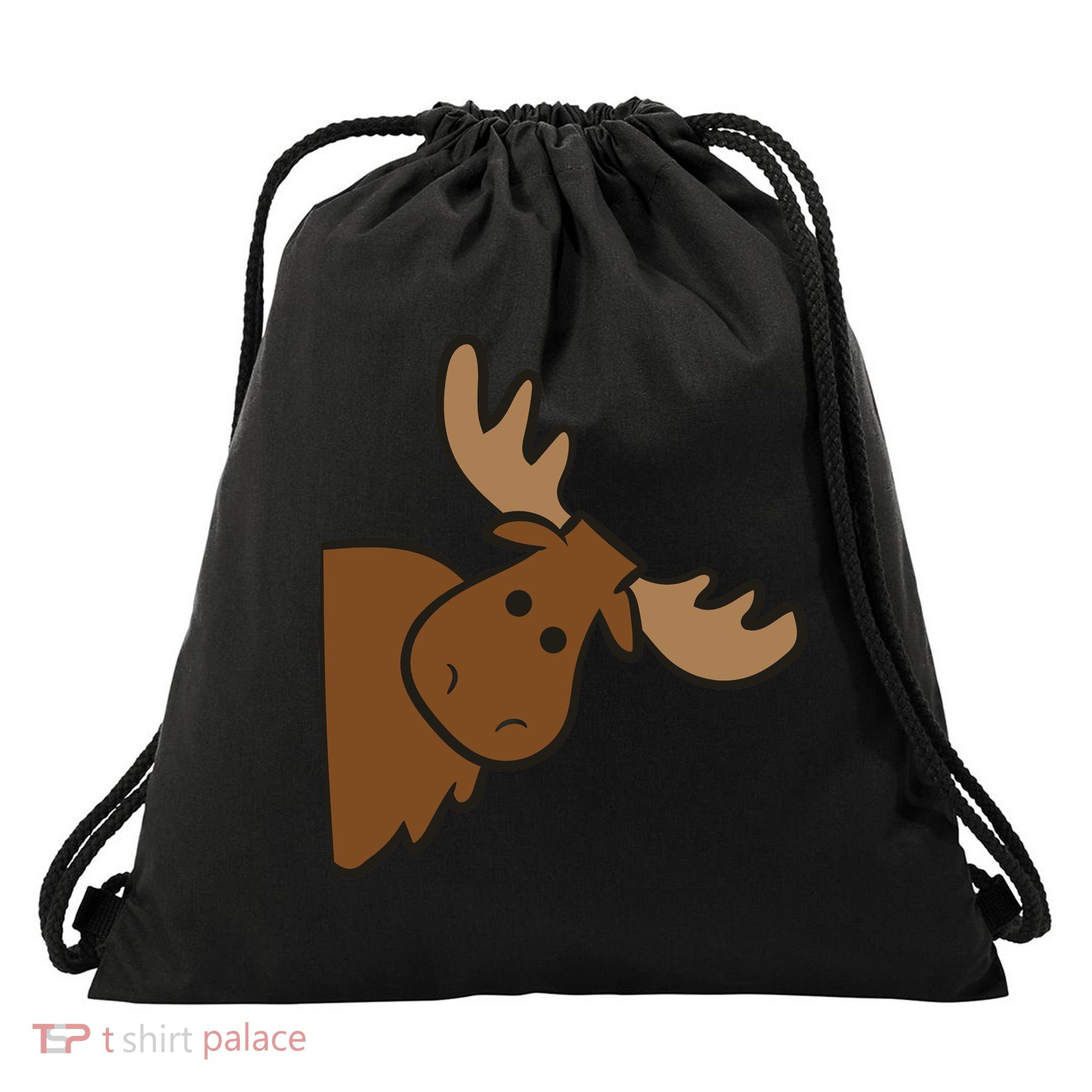 Cute Moose Elk Deer Funny Alaska Moose Drawstring Bag