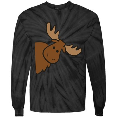 Cute Moose Elk Deer Funny Alaska Moose Tie-Dye Long Sleeve Shirt