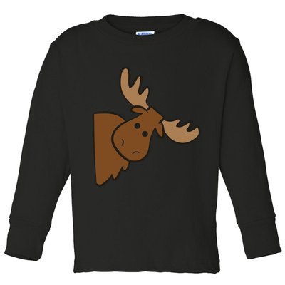 Cute Moose Elk Deer Funny Alaska Moose Toddler Long Sleeve Shirt