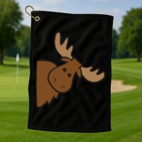 Cute Moose Elk Deer Funny Alaska Moose Golf Towel