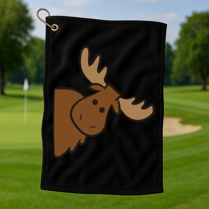 Cute Moose Elk Deer Funny Alaska Moose Golf Towel