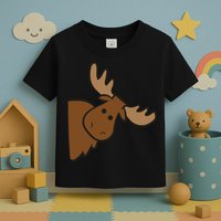 Cute Moose Elk Deer Funny Alaska Moose Toddler T-Shirt